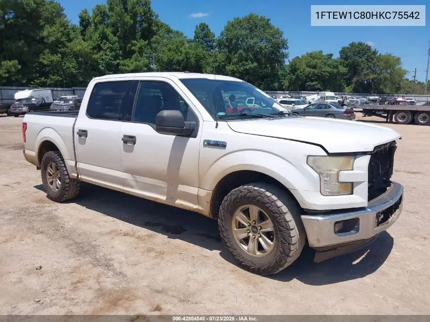 2017 Ford F-150 Xlt VIN: 1FTEW1C80HKC75542 Lot: 42804540