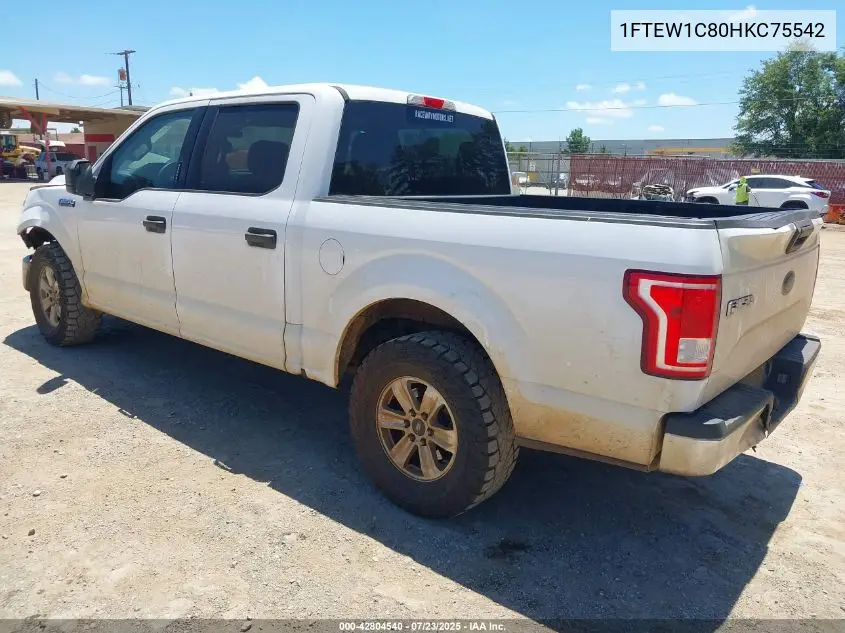 2017 Ford F-150 Xlt VIN: 1FTEW1C80HKC75542 Lot: 42804540
