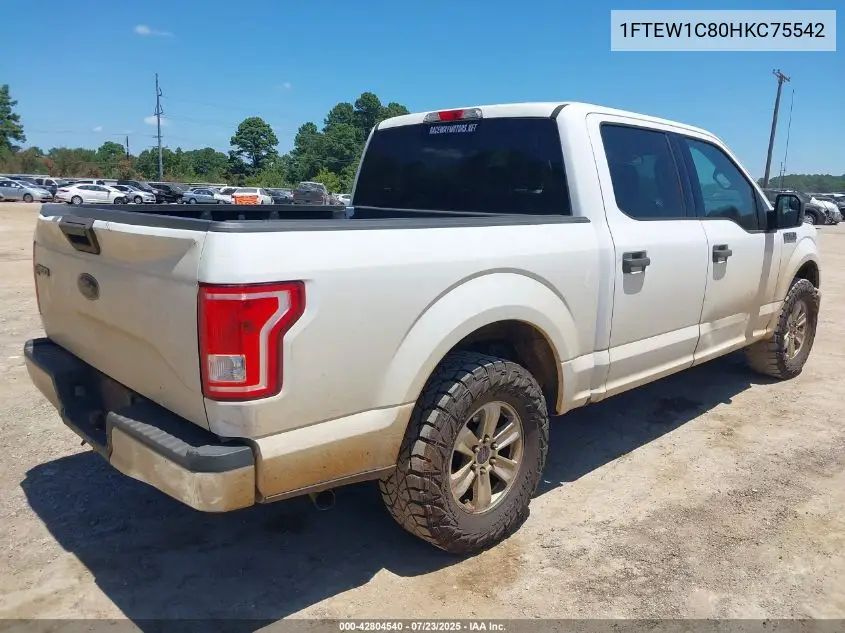 2017 Ford F-150 Xlt VIN: 1FTEW1C80HKC75542 Lot: 42804540