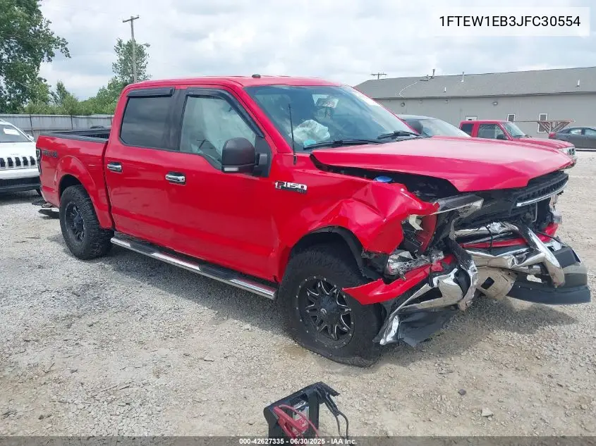 2018 Ford F-150 Xlt VIN: 1FTEW1EB3JFC30554 Lot: 42627335