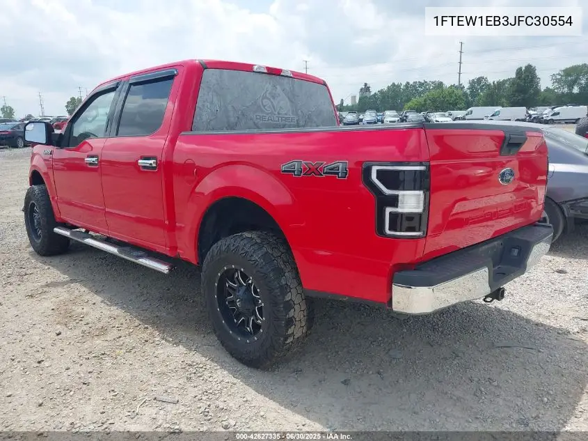 2018 Ford F-150 Xlt VIN: 1FTEW1EB3JFC30554 Lot: 42627335