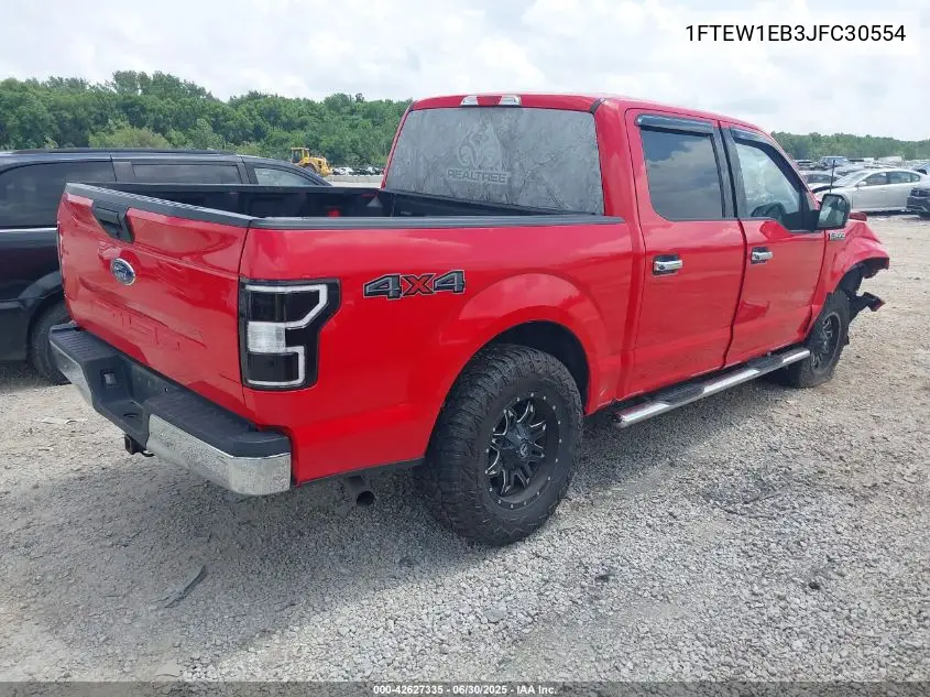 2018 Ford F-150 Xlt VIN: 1FTEW1EB3JFC30554 Lot: 42627335