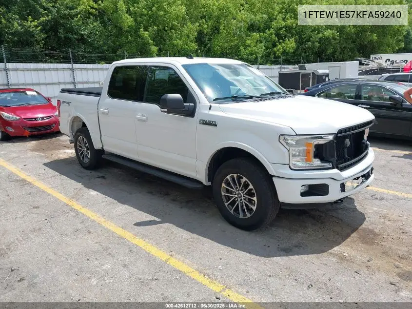 2019 Ford F-150 Xlt VIN: 1FTEW1E57KFA59240 Lot: 42612712