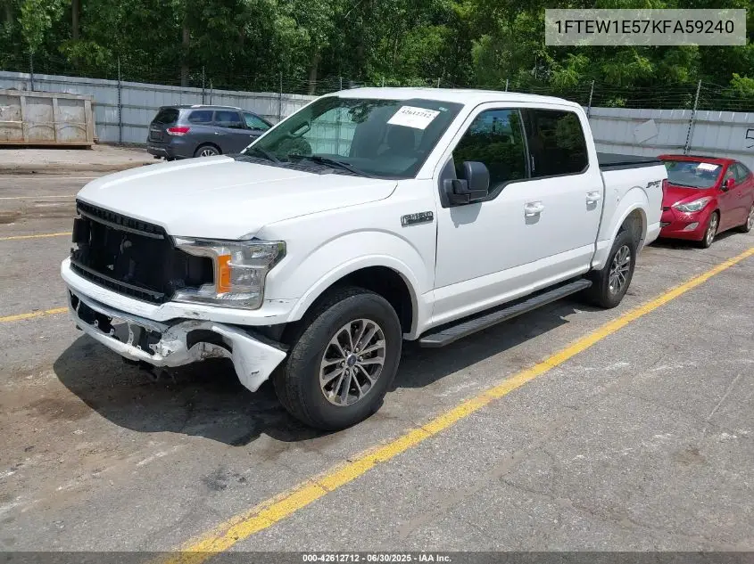 2019 Ford F-150 Xlt VIN: 1FTEW1E57KFA59240 Lot: 42612712