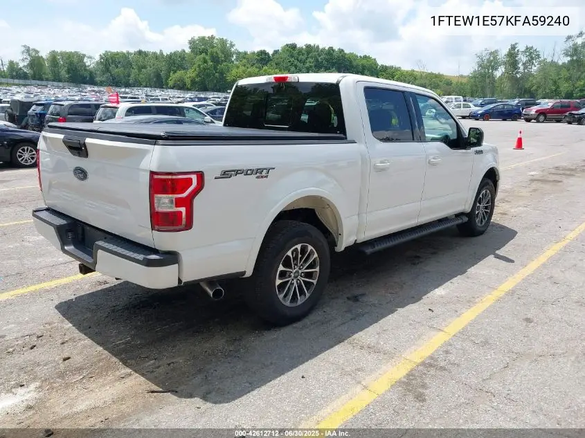 2019 Ford F-150 Xlt VIN: 1FTEW1E57KFA59240 Lot: 42612712