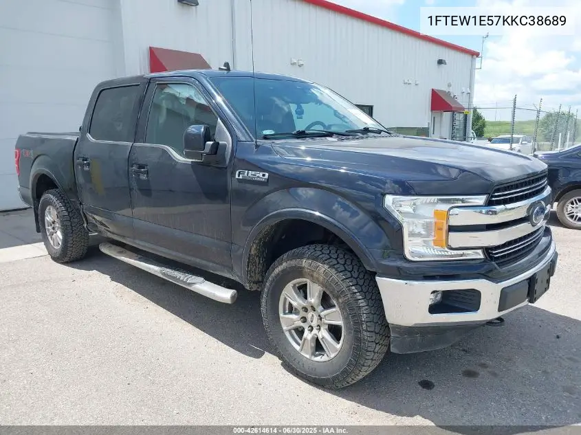 2019 Ford F-150 Lariat VIN: 1FTEW1E57KKC38689 Lot: 42614614