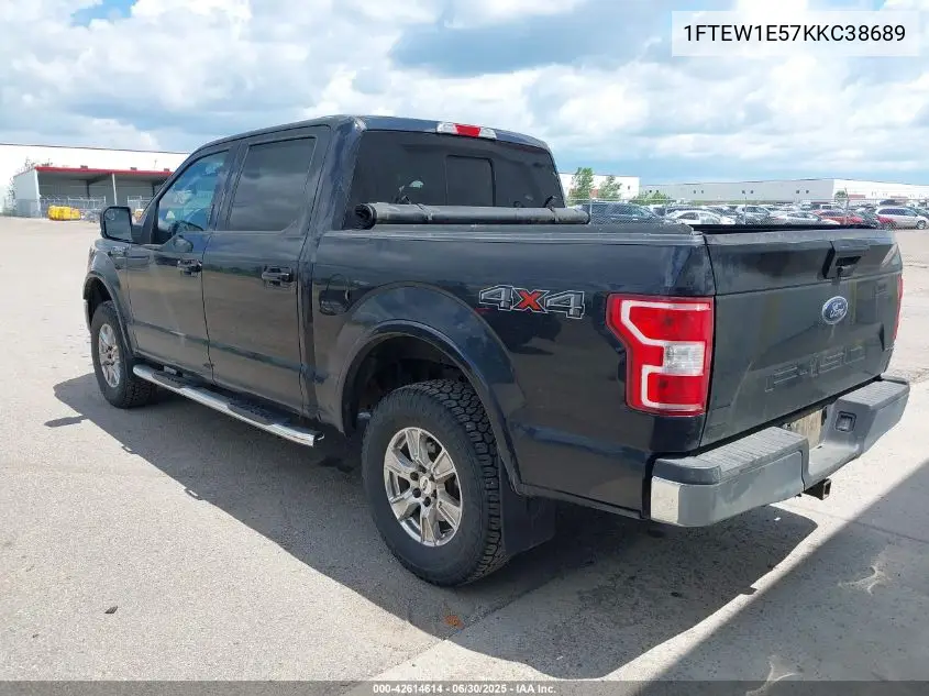 2019 Ford F-150 Lariat VIN: 1FTEW1E57KKC38689 Lot: 42614614