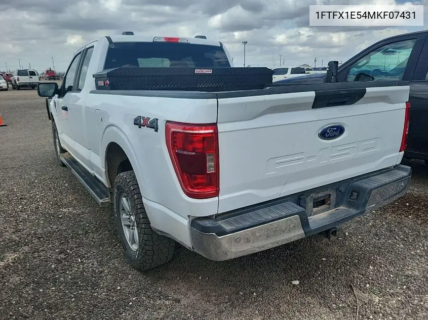 2021 Ford F150 Super Cab VIN: 1FTFX1E54MKF07431 Lot: 42636602