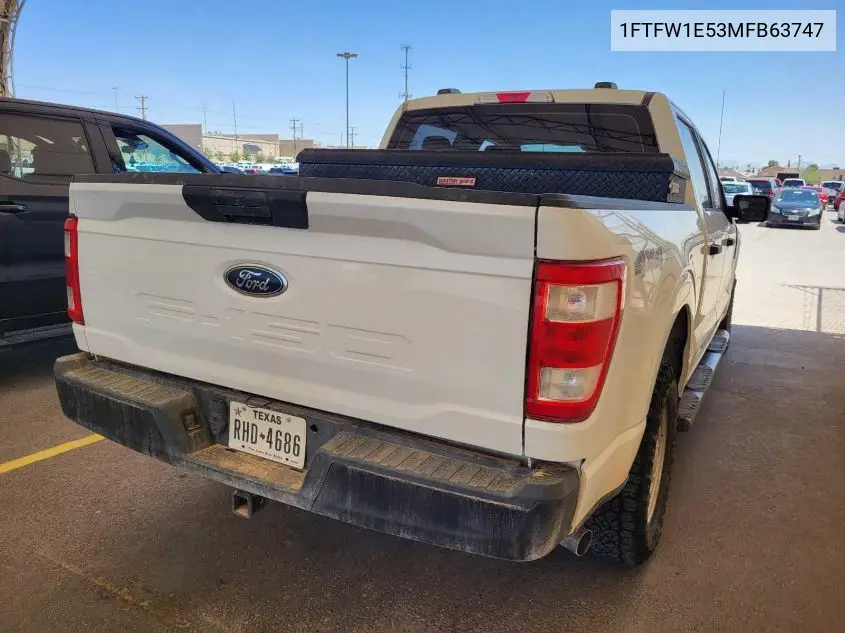 2021 Ford F150 Supercrew VIN: 1FTFW1E53MFB63747 Lot: 42636623