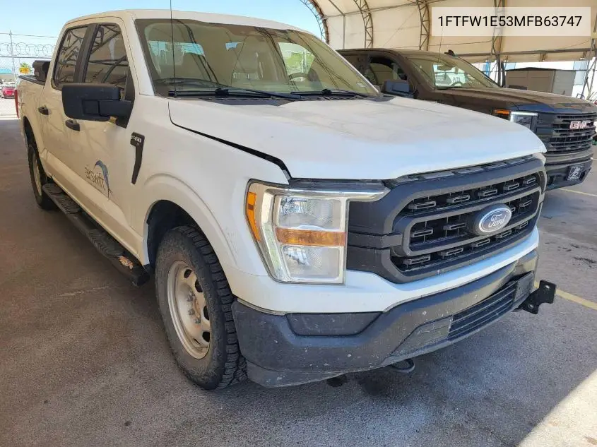 2021 Ford F150 Supercrew VIN: 1FTFW1E53MFB63747 Lot: 42636623