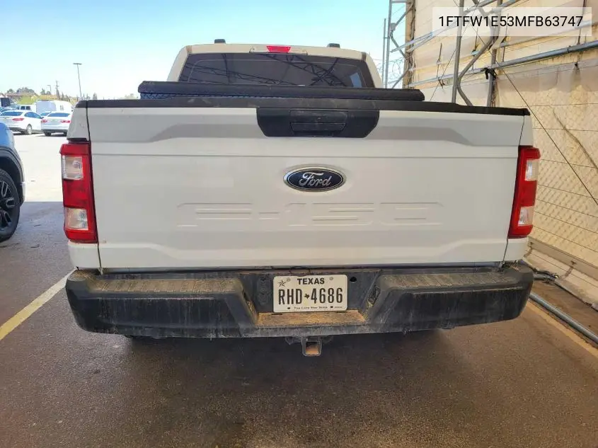 2021 Ford F150 Supercrew VIN: 1FTFW1E53MFB63747 Lot: 42636623