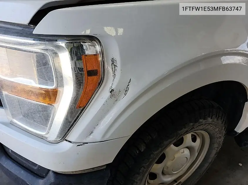 2021 Ford F150 Supercrew VIN: 1FTFW1E53MFB63747 Lot: 42636623