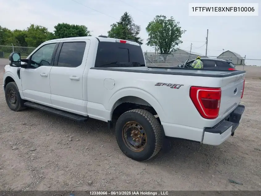 2022 Ford F-150 Xlt VIN: 1FTFW1E8XNFB10006 Lot: 12338066