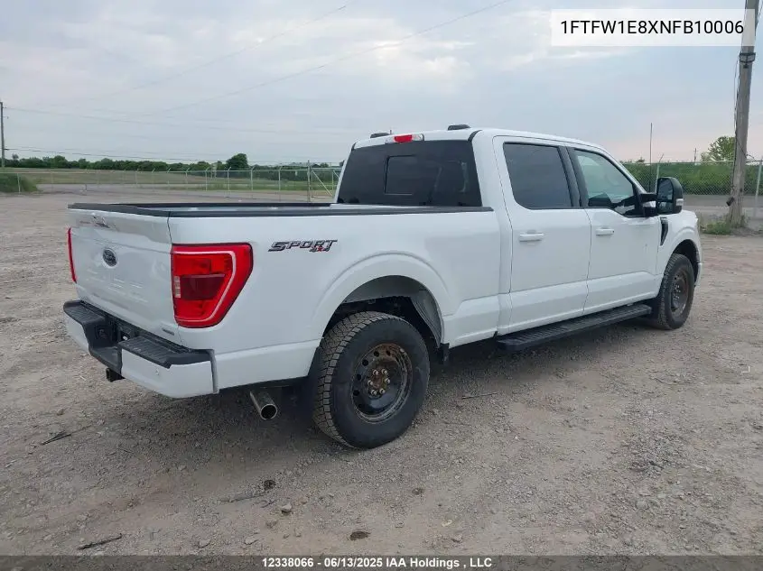 2022 Ford F-150 Xlt VIN: 1FTFW1E8XNFB10006 Lot: 12338066