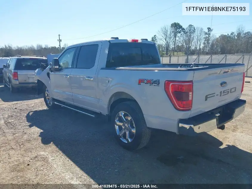 2022 Ford F-150 Xlt VIN: 1FTFW1E88NKE75193 Lot: 41839475