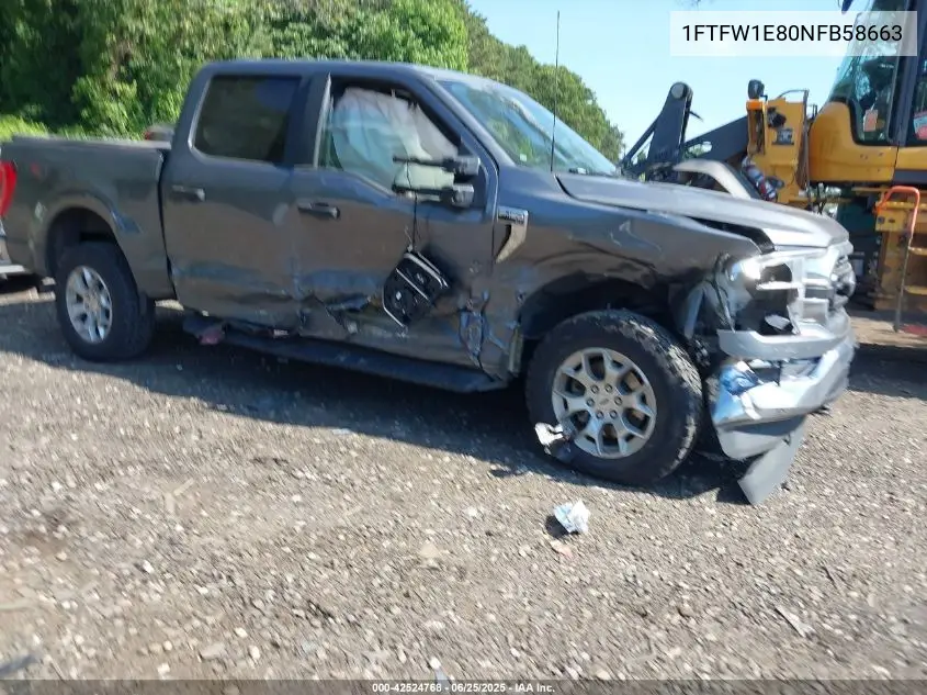 2022 Ford F-150 Xlt VIN: 1FTFW1E80NFB58663 Lot: 42524768