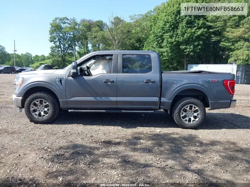 2022 Ford F-150 Xlt VIN: 1FTFW1E80NFB58663 Lot: 42524768