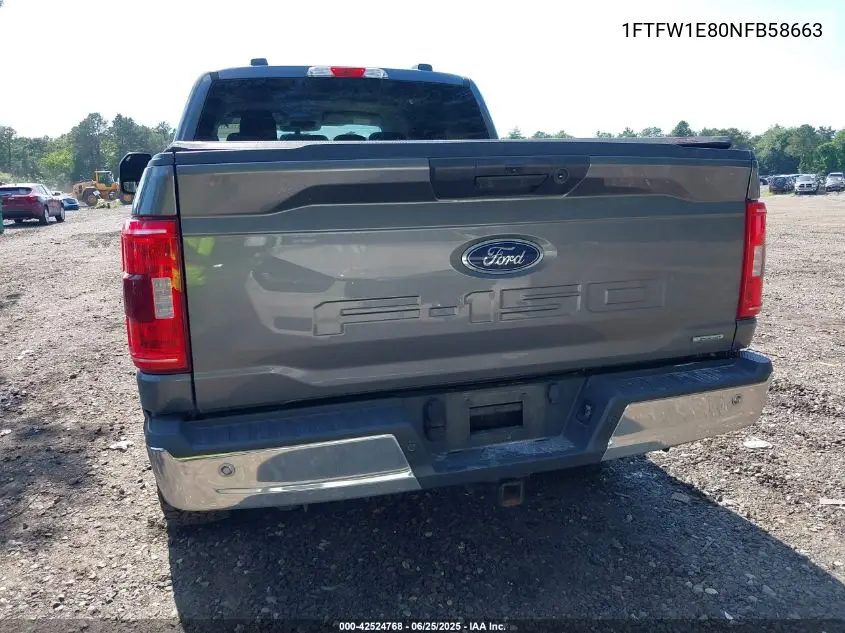 2022 Ford F-150 Xlt VIN: 1FTFW1E80NFB58663 Lot: 42524768