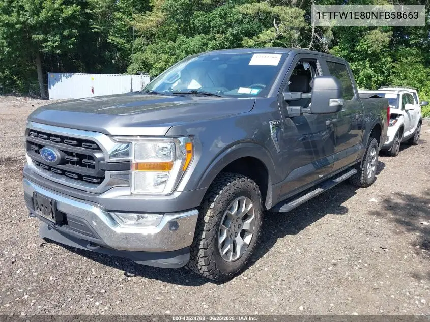 2022 Ford F-150 Xlt VIN: 1FTFW1E80NFB58663 Lot: 42524768