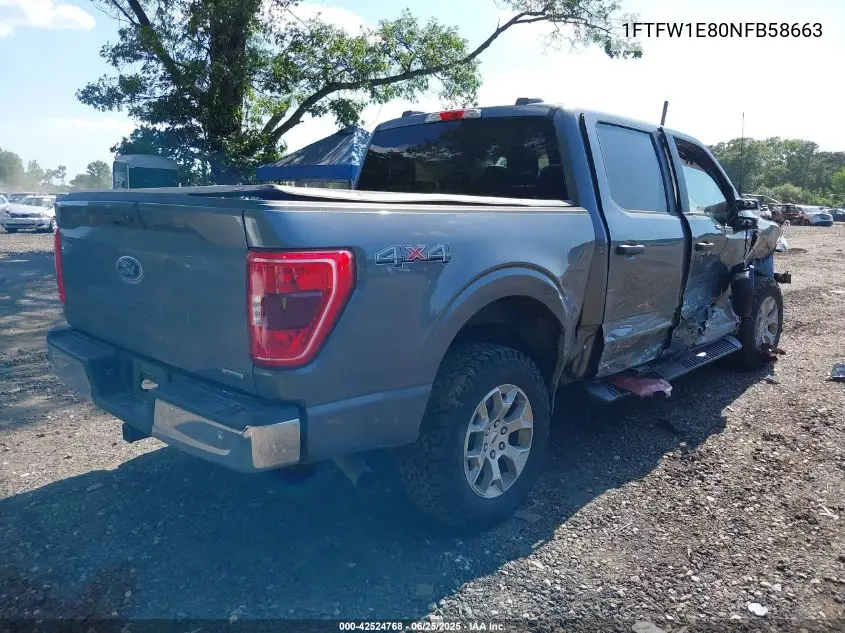 2022 Ford F-150 Xlt VIN: 1FTFW1E80NFB58663 Lot: 42524768