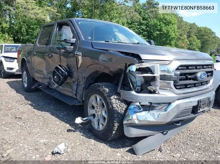 2022 Ford F-150 Xlt VIN: 1FTFW1E80NFB58663 Lot: 42524768