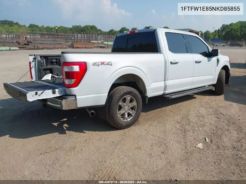 2022 Ford F-150 Lariat VIN: 1FTFW1E85NKD85855 Lot: 42570718