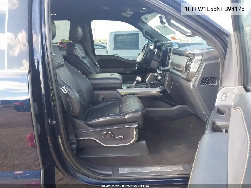 2022 Ford F-150 Platinum VIN: 1FTFW1E55NFB94175 Lot: 42571529