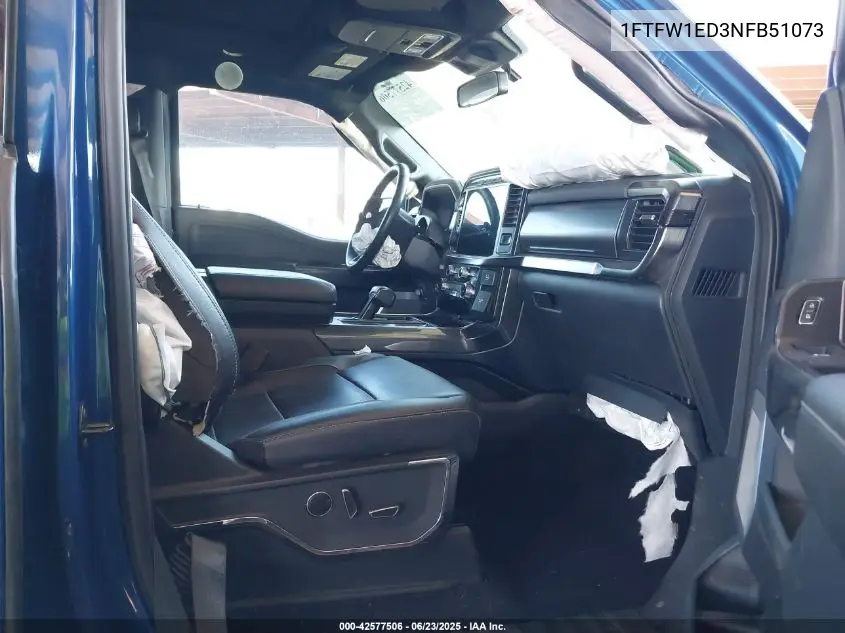 2022 Ford F-150 Lariat VIN: 1FTFW1ED3NFB51073 Lot: 42577506