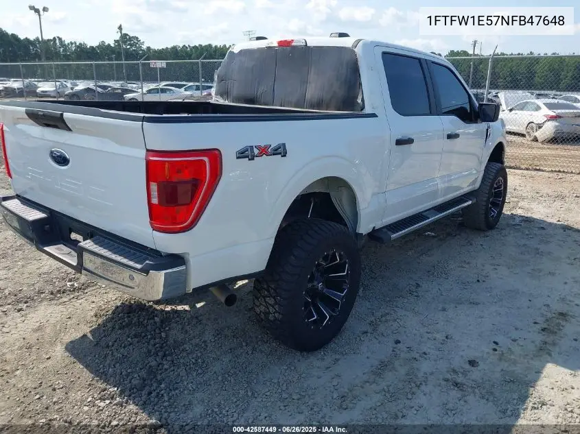 2022 Ford F-150 Xlt VIN: 1FTFW1E57NFB47648 Lot: 42587449