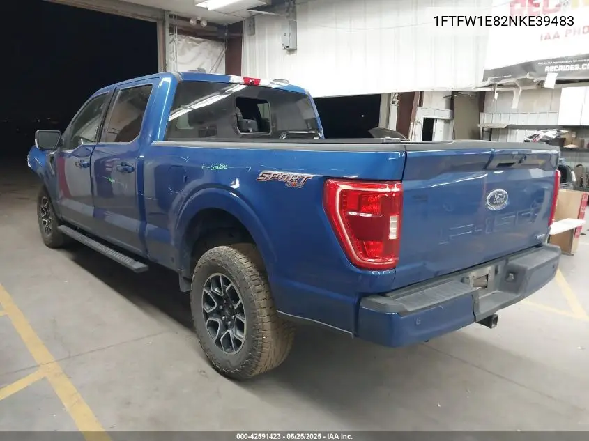 2022 Ford F-150 Xlt VIN: 1FTFW1E82NKE39483 Lot: 42591423