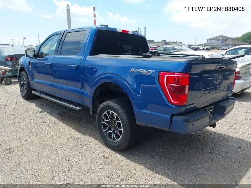 2022 Ford F-150 Xlt VIN: 1FTEW1EP2NFB80408 Lot: 42601000