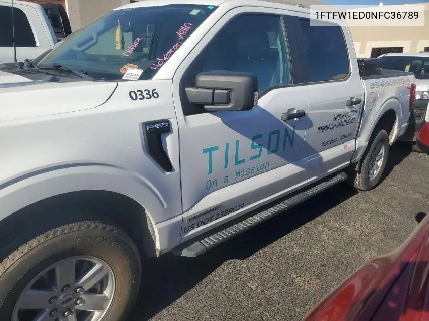 2022 Ford F150 Supercrew VIN: 1FTFW1ED0NFC36789 Lot: 42615390