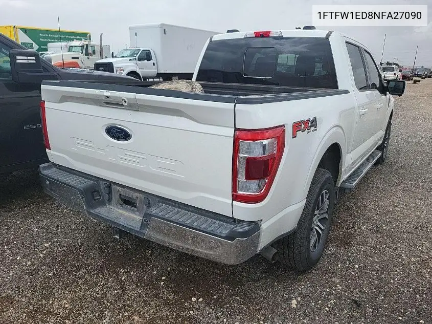 2022 Ford F150 Supercrew VIN: 1FTFW1ED8NFA27090 Lot: 42623011