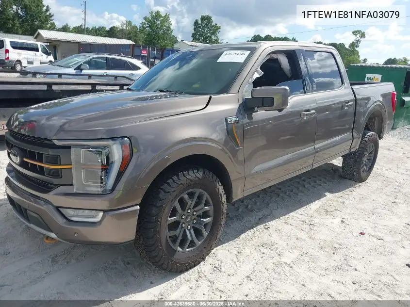 2022 Ford F-150 Tremor VIN: 1FTEW1E81NFA03079 Lot: 42639680
