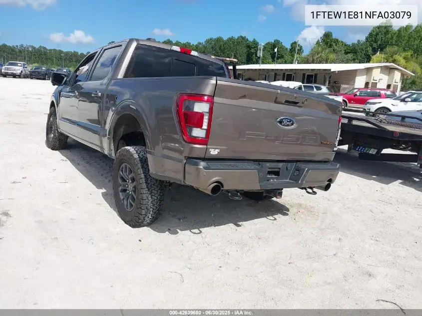 2022 Ford F-150 Tremor VIN: 1FTEW1E81NFA03079 Lot: 42639680