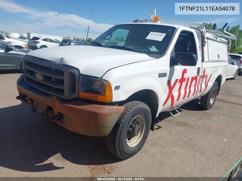 2001 Ford F-250 Xl/Xlt VIN: 1FTNF21L11EA54078 Lot: 42252588