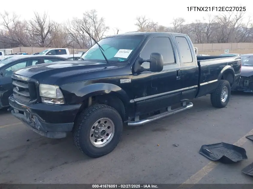 2002 Ford F-250 Lariat/Xl/Xlt VIN: 1FTNX21F12EC27025 Lot: 41676051