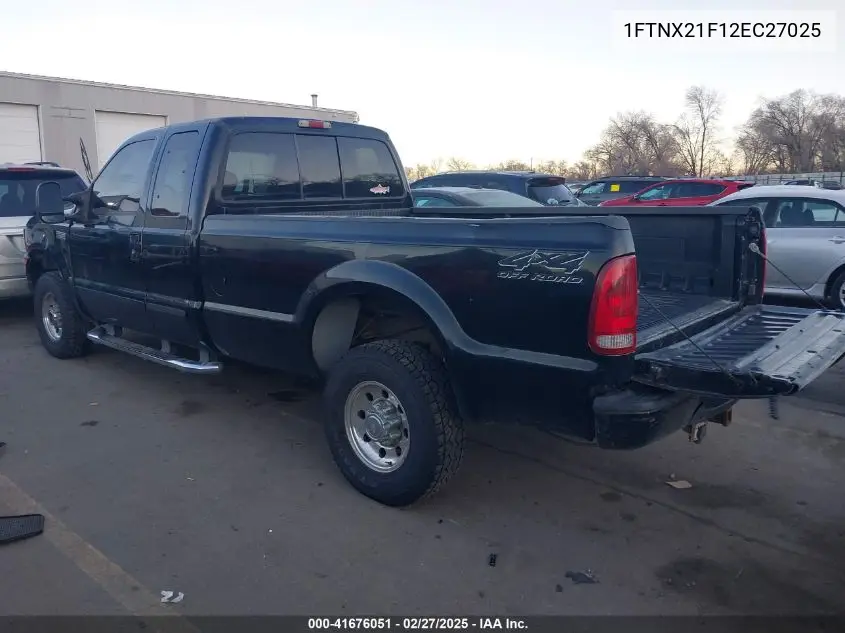 2002 Ford F-250 Lariat/Xl/Xlt VIN: 1FTNX21F12EC27025 Lot: 41676051