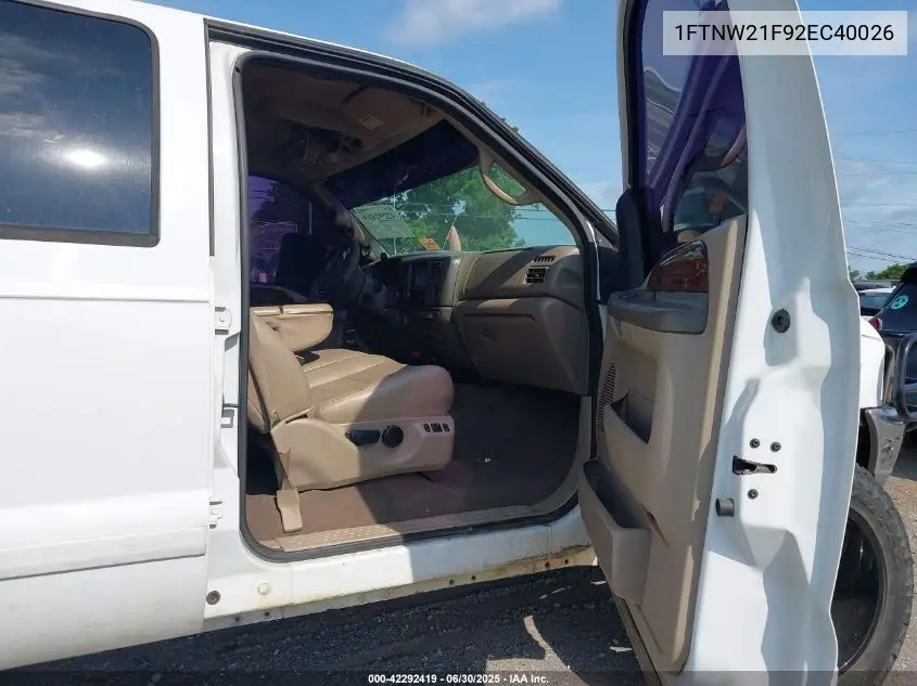 2002 Ford F-250 Lariat/Xl/Xlt VIN: 1FTNW21F92EC40026 Lot: 42292419