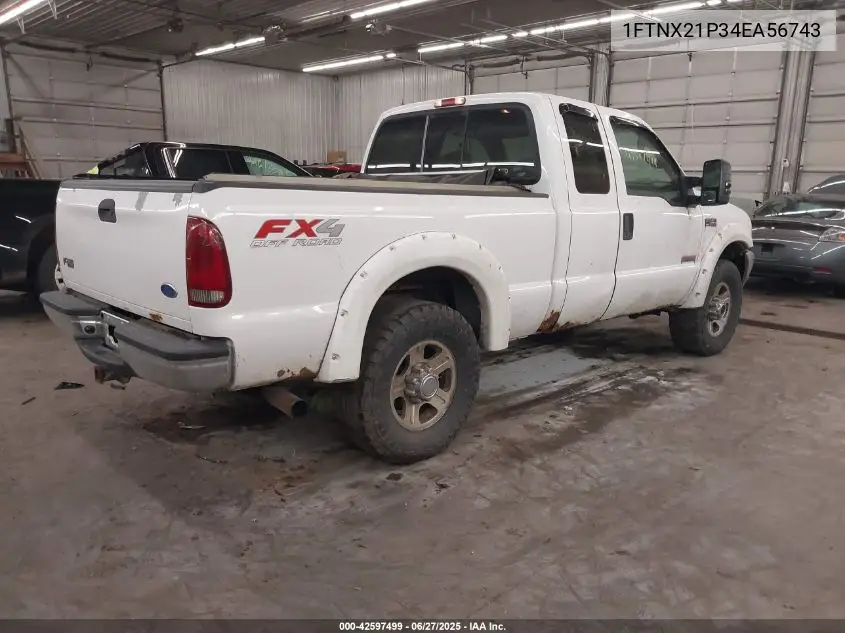 2004 Ford F-250 Lariat/Xl/Xlt VIN: 1FTNX21P34EA56743 Lot: 42597499