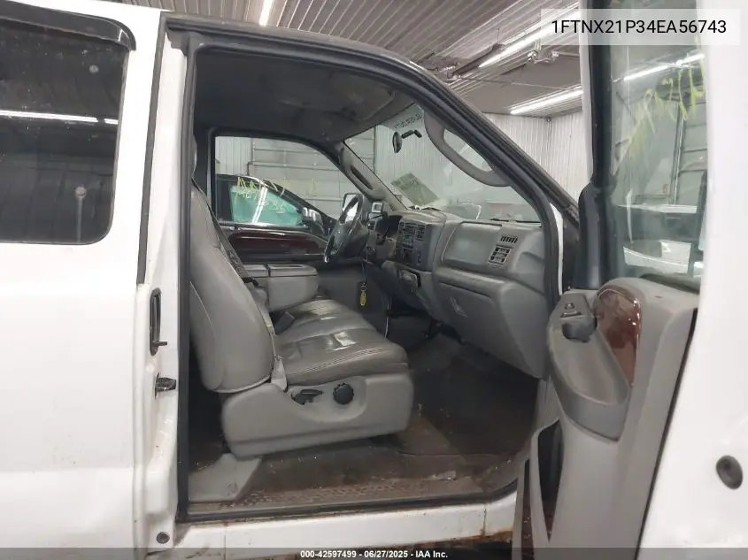 2004 Ford F-250 Lariat/Xl/Xlt VIN: 1FTNX21P34EA56743 Lot: 42597499