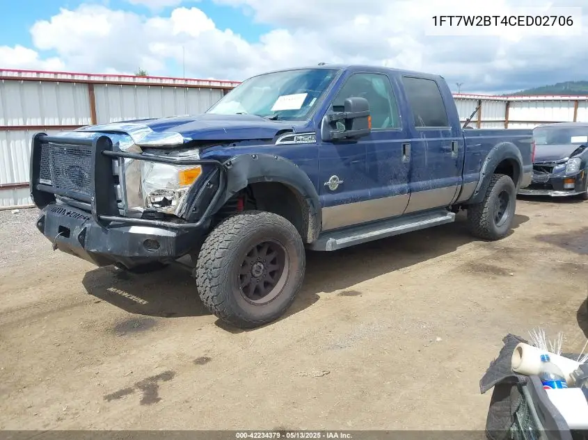 2012 Ford F-250 Xlt VIN: 1FT7W2BT4CED02706 Lot: 42234379