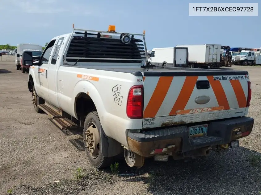 2012 Ford F250 Super Duty VIN: 1FT7X2B6XCEC97728 Lot: 42626425