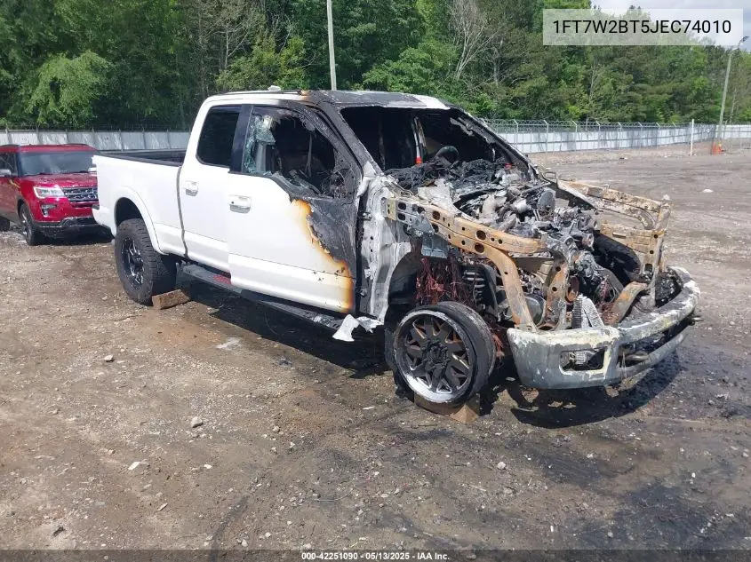 2018 Ford F-250 Xlt VIN: 1FT7W2BT5JEC74010 Lot: 42251090
