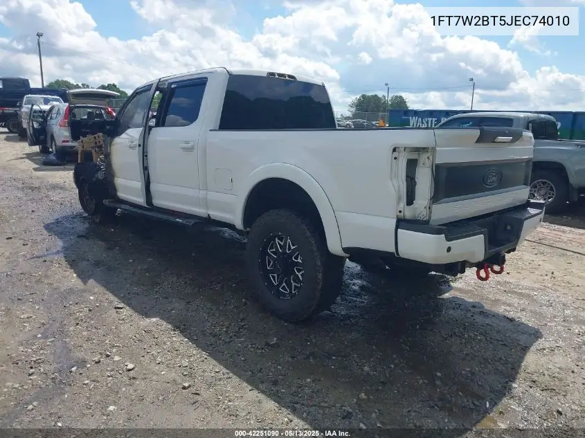 2018 Ford F-250 Xlt VIN: 1FT7W2BT5JEC74010 Lot: 42251090