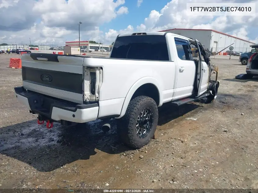 2018 Ford F-250 Xlt VIN: 1FT7W2BT5JEC74010 Lot: 42251090