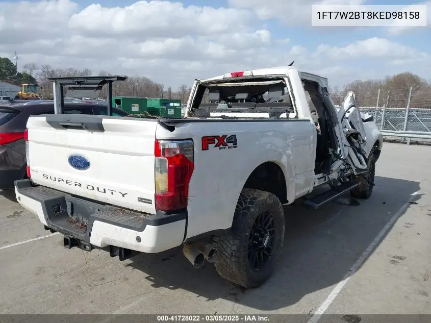 2019 Ford F-250 Lariat VIN: 1FT7W2BT8KED98158 Lot: 41728022