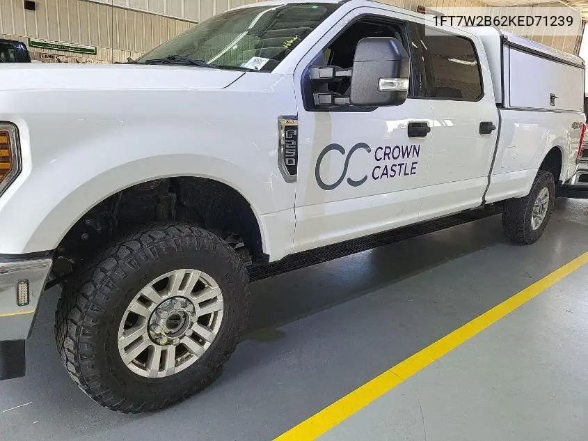 2019 Ford F250 Super Duty VIN: 1FT7W2B62KED71239 Lot: 42271711