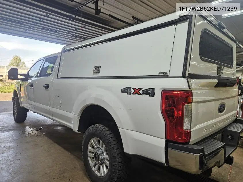2019 Ford F250 Super Duty VIN: 1FT7W2B62KED71239 Lot: 42271711