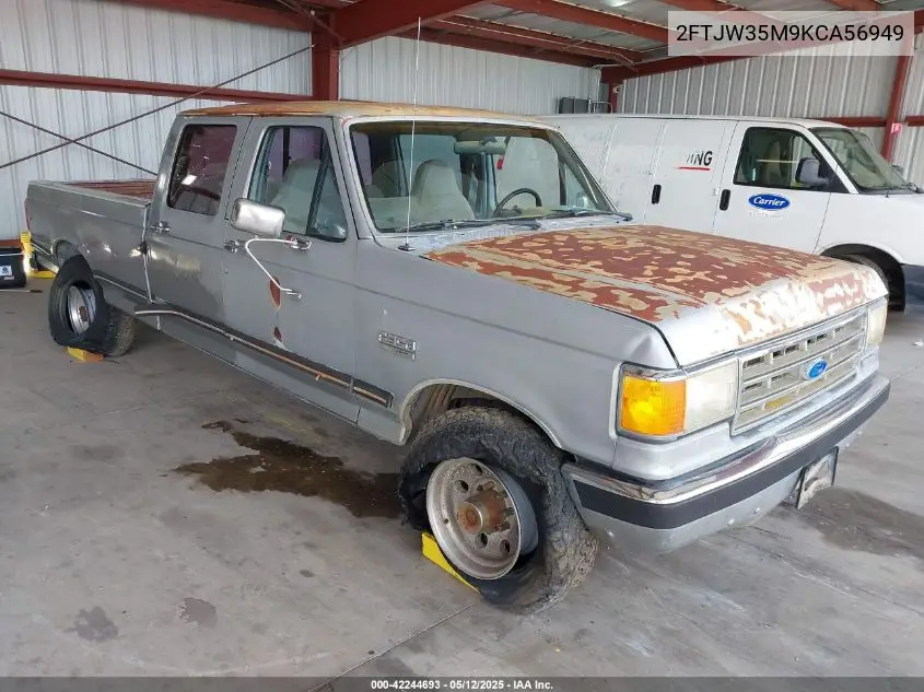 1989 Ford F350 VIN: 2FTJW35M9KCA56949 Lot: 42244693